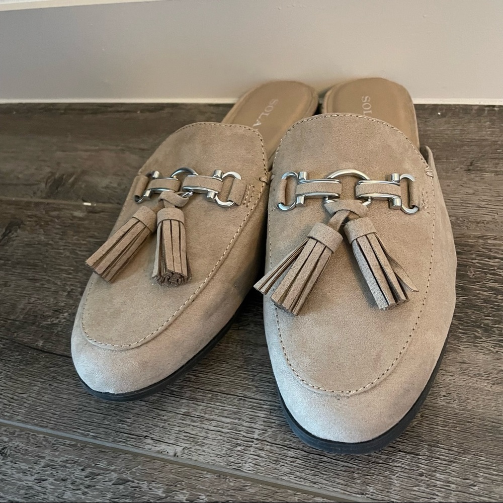 New Solanz Women's Baylee Loafer Mules Beige